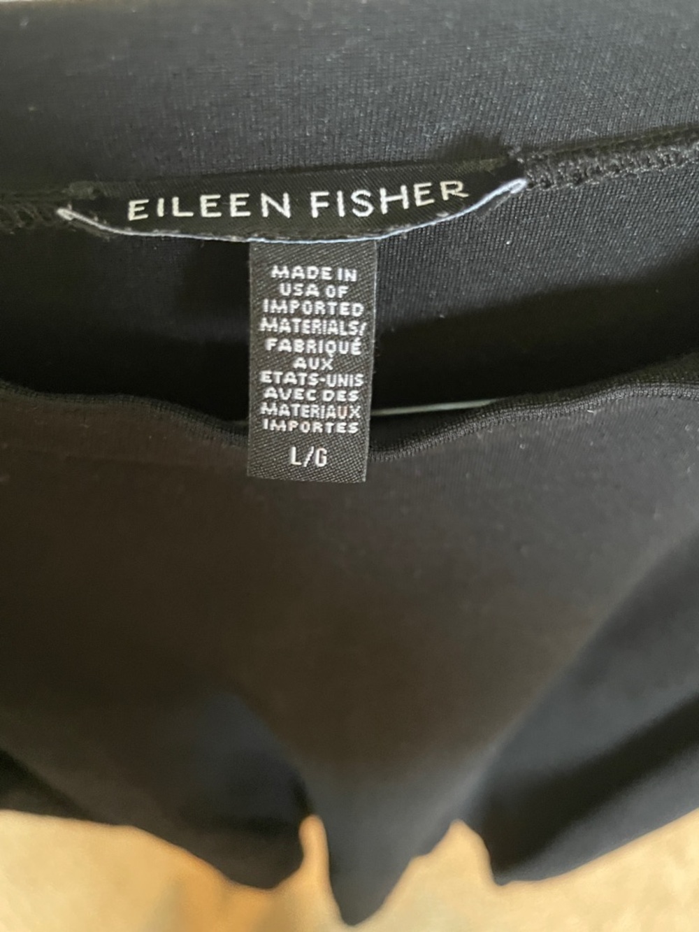 EILEEN FISHER Black Crewneck dress